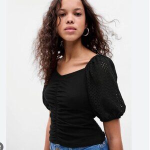Gap - Ruched Top, Black, XXS